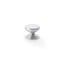 Waltz Round Cupboard Knob on Stepped Rose 25mm Cupboard Knob Alexander & Wilks Satin Chrome 