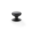 Waltz Round Cupboard Knob on Stepped Rose 32mm Cupboard Knob Alexander & Wilks Black 
