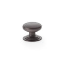 Waltz Round Cupboard Knob on Stepped Rose 32mm Cupboard Knob Alexander & Wilks Dark Bronze 