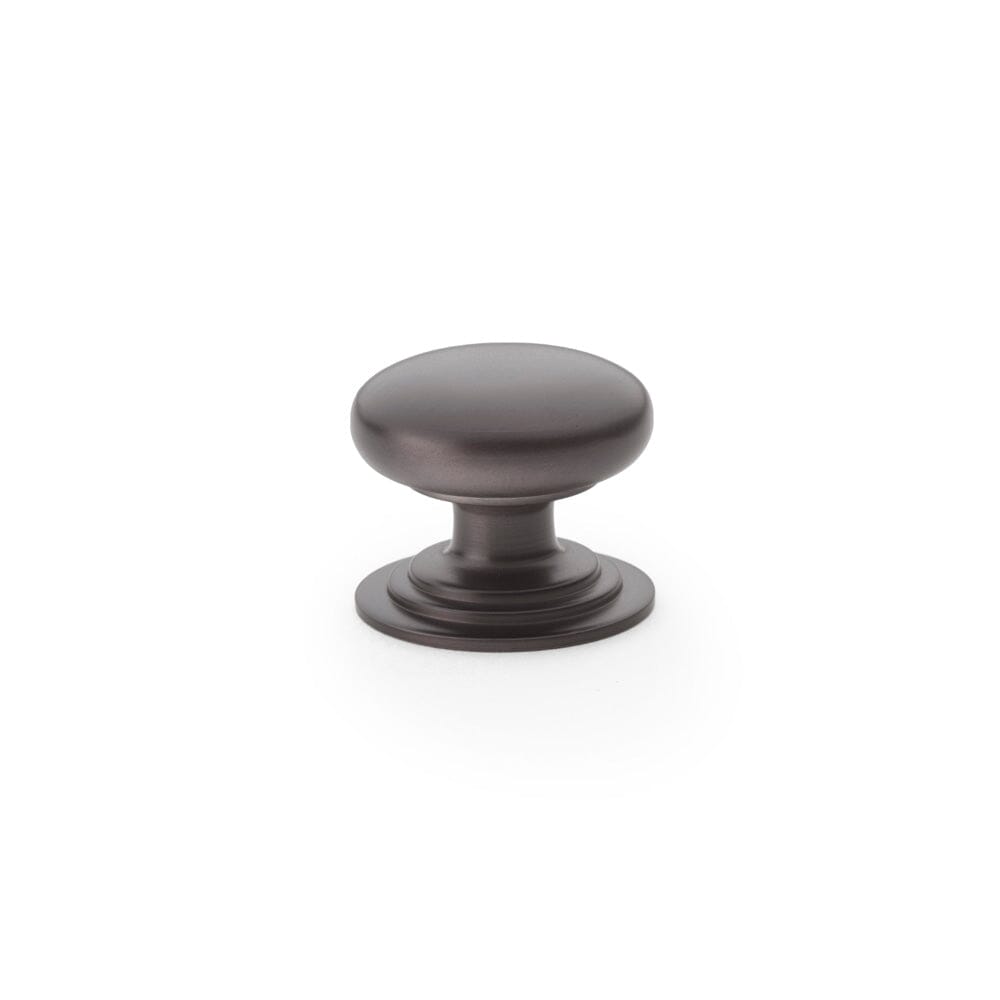 Waltz Round Cupboard Knob on Stepped Rose 32mm Cupboard Knob Alexander & Wilks Dark Bronze 