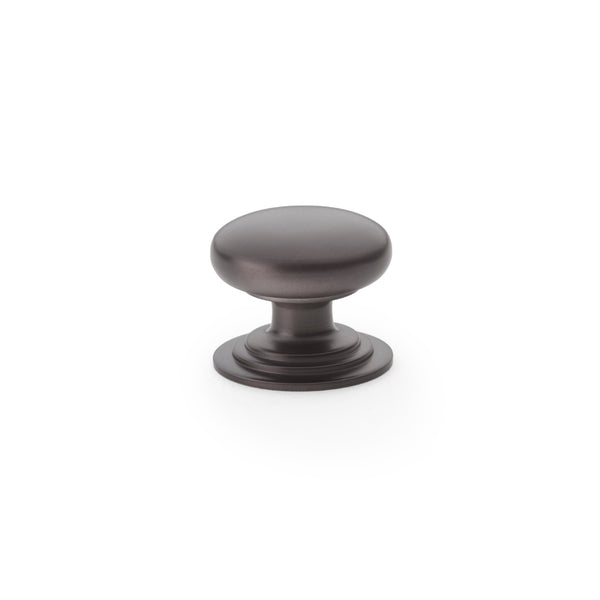 Waltz Round Cupboard Knob on Stepped Rose 32mm Dark Bronze AW825-32-DBZ