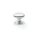 Waltz Round Cupboard Knob on Stepped Rose 32mm Cupboard Knob Alexander & Wilks Polished Chrome 