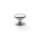 Waltz Round Cupboard Knob on Stepped Rose 32mm Cupboard Knob Alexander & Wilks Polished Nickel 