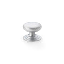 Waltz Round Cupboard Knob on Stepped Rose 32mm Cupboard Knob Alexander & Wilks Satin Chrome 