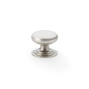 Waltz Round Cupboard Knob on Stepped Rose 32mm Cupboard Knob Alexander & Wilks Satin Nickel 