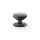 Waltz Round Cupboard Knob on Stepped Rose 38mm Cupboard Knob Alexander & Wilks Black 