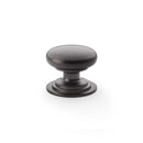 Waltz Round Cupboard Knob on Stepped Rose 38mm Cupboard Knob Alexander & Wilks Dark Bronze 