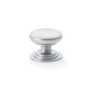 Waltz Round Cupboard Knob on Stepped Rose 38mm Cupboard Knob Alexander & Wilks Satin Chrome 
