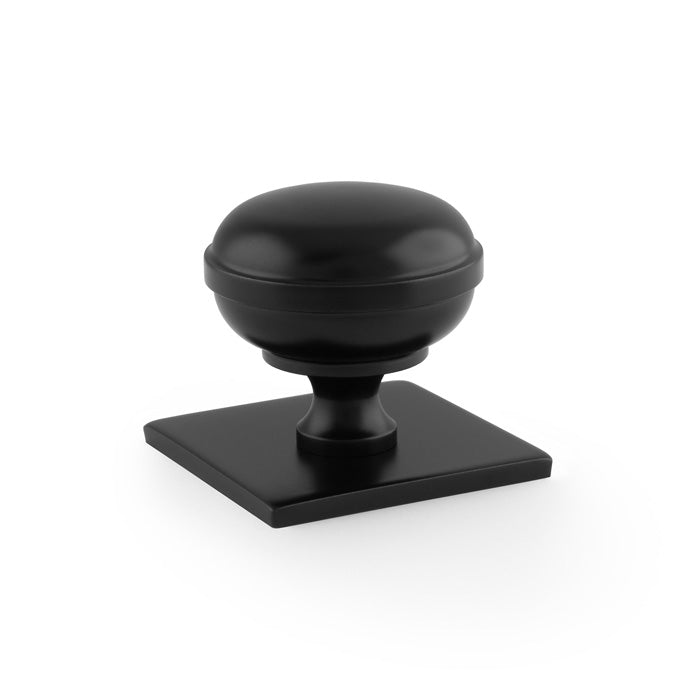 Quantock Cupboard Knob on Square Backplate 34mm