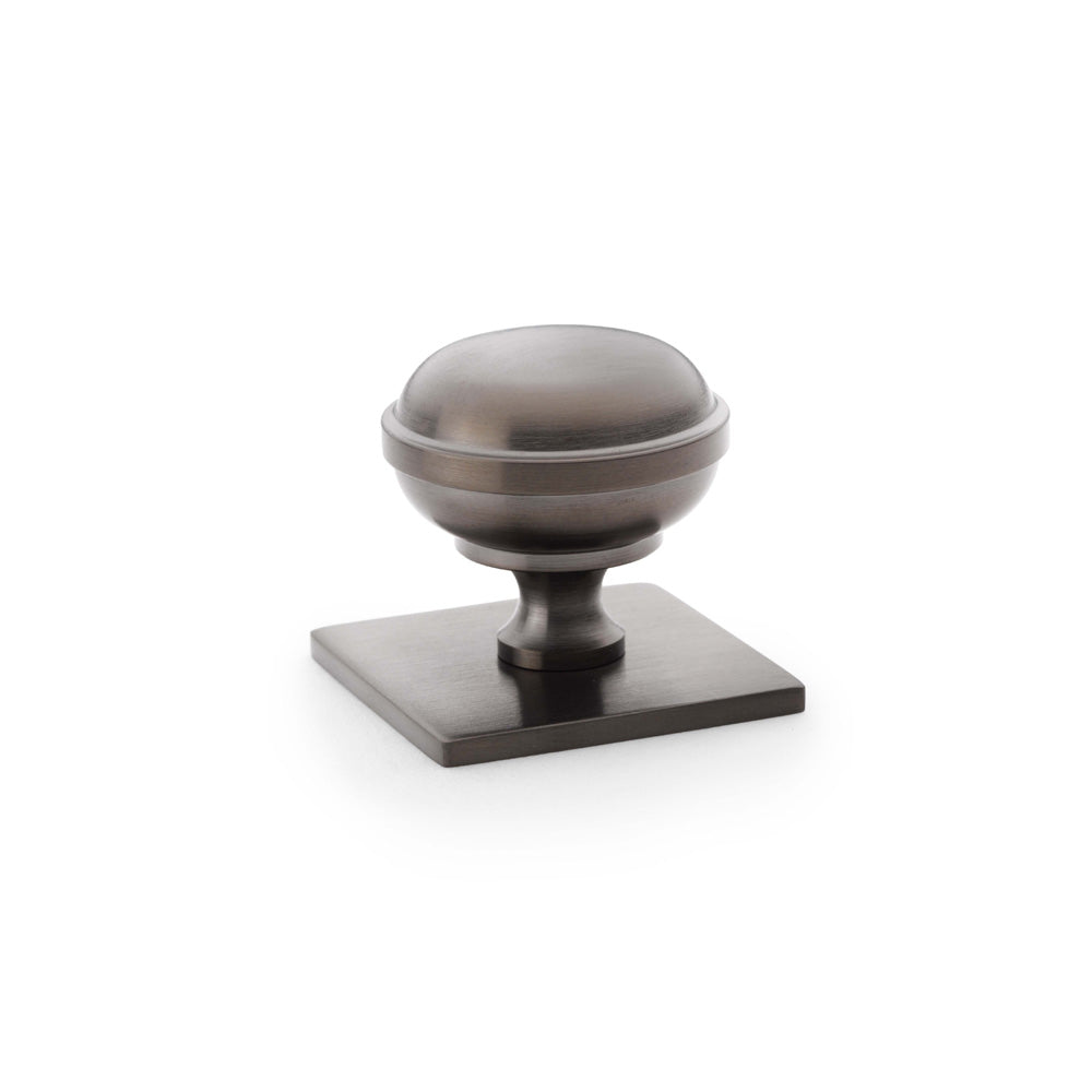 Quantock Cupboard Knob on Square Backplate 34mm