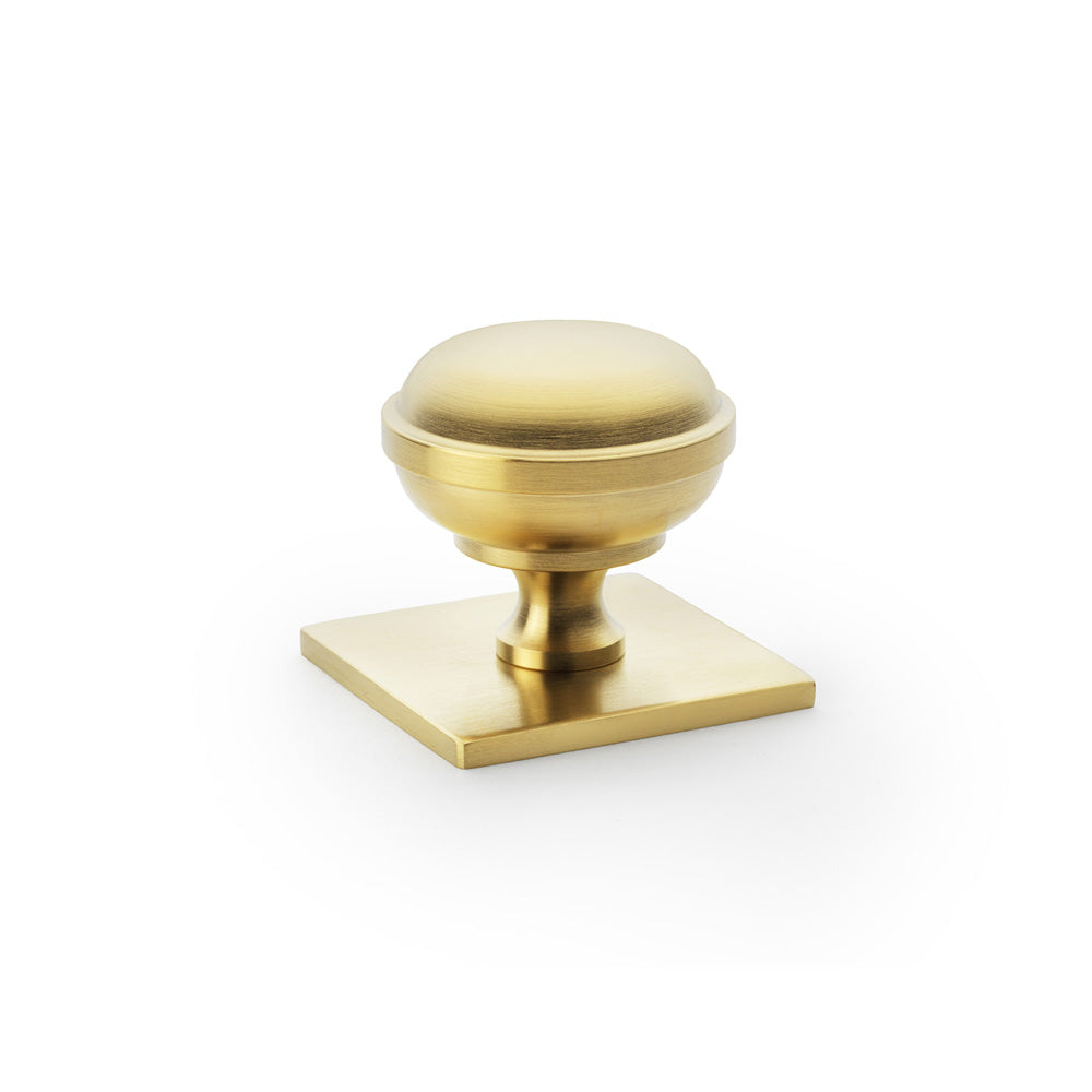 Quantock Cupboard Knob on Square Backplate 34mm