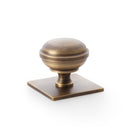 Quantock Cupboard Knob on Square Backplate 38mm