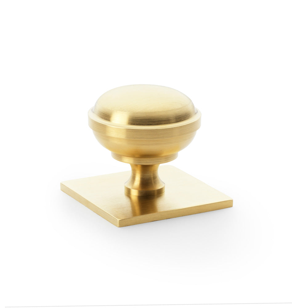 Quantock Cupboard Knob on Square Backplate 38mm