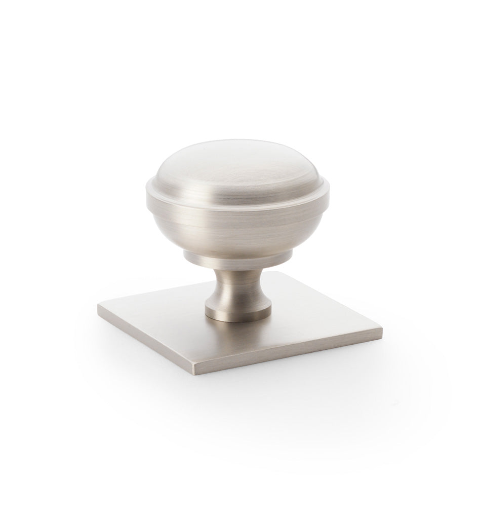 Quantock Cupboard Knob on Square Backplate 38mm