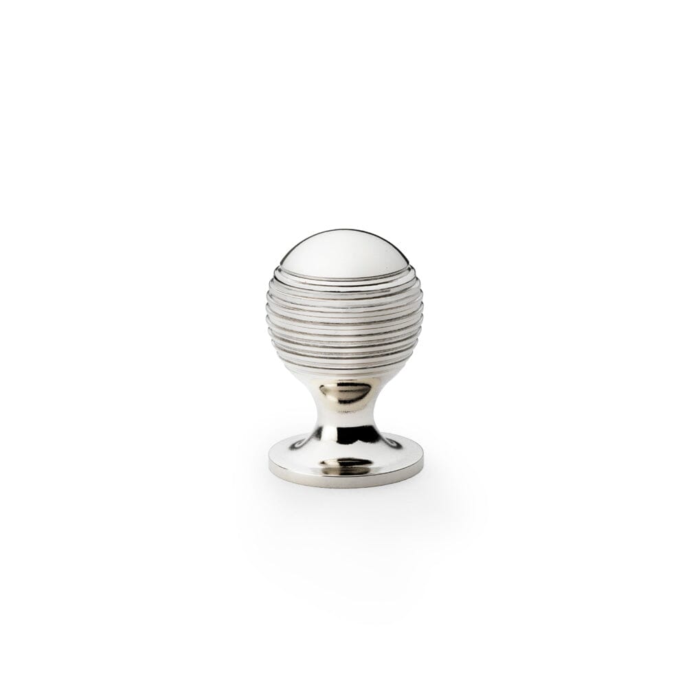 Caesar Cupboard Knob on Round Rose 25mm Cupboard Knob Alexander & Wilks Polished Nickel 