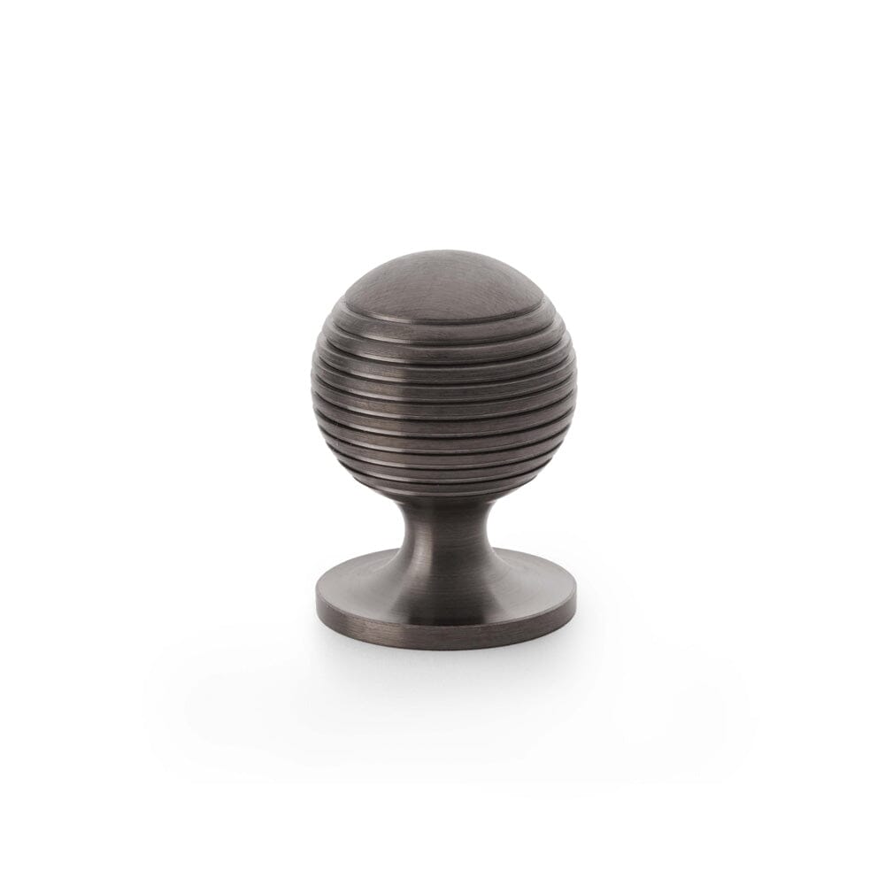 Caesar Cupboard Knob on Round Rose 32mm Cupboard Knob Alexander & Wilks Dark Bronze PVD 