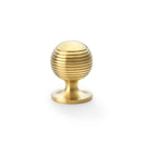 Caesar Cupboard Knob on Round Rose 32mm Cupboard Knob Alexander & Wilks Satin Brass PVD 