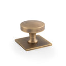 Bullion Cupboard Knob on Square Backplate