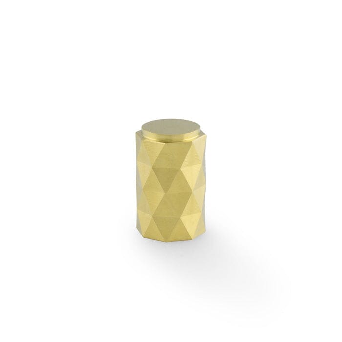 Diamond Cut Cylinder Cabinet Knob 30mm Cabinet Accessory Alexander & Wilks Satrin Brass PVD 