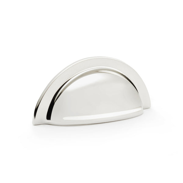 Bardom Ridged Cabinet Cup Pull Polished Nickel AW903PN