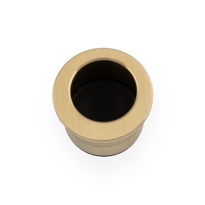 Round Sliding Door Finger Edge Pull Flush Pull Alexander & Wilks Satin Brass PVD 