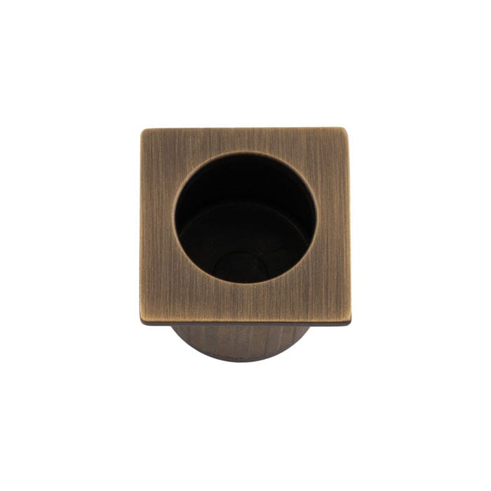 Sliding Door Finger Edge Pull (Square) Sliding Door Furniture Alexander & Wilks Antique Brass 