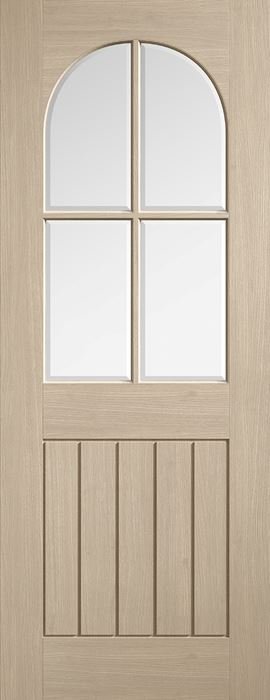 Blonde Oak Mexicano Arched Square Top Glazed Pre - Finished Internal Door - Door Station