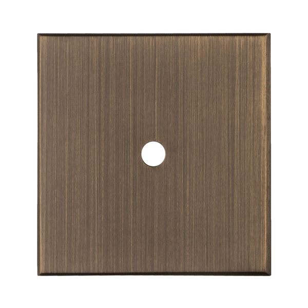 Square Cupboard knob Backplate Antique Brass BP40AB