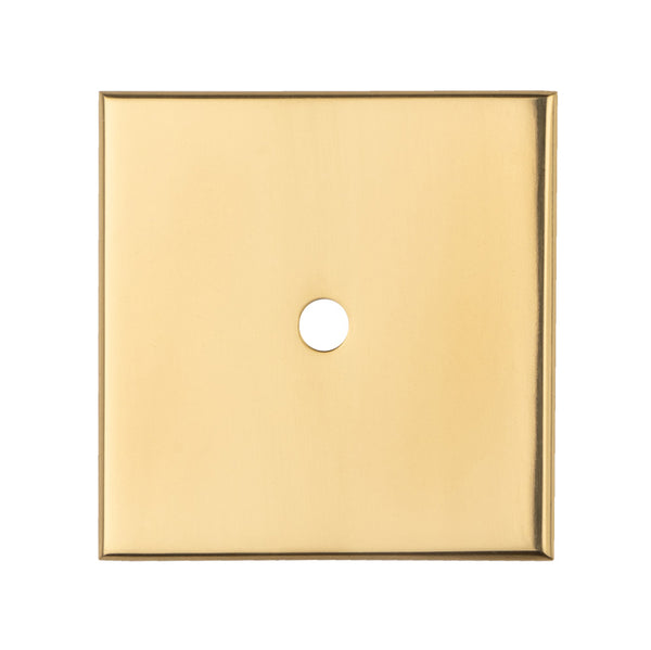 Square Cupboard knob Backplate Polished Brass BP40PB
