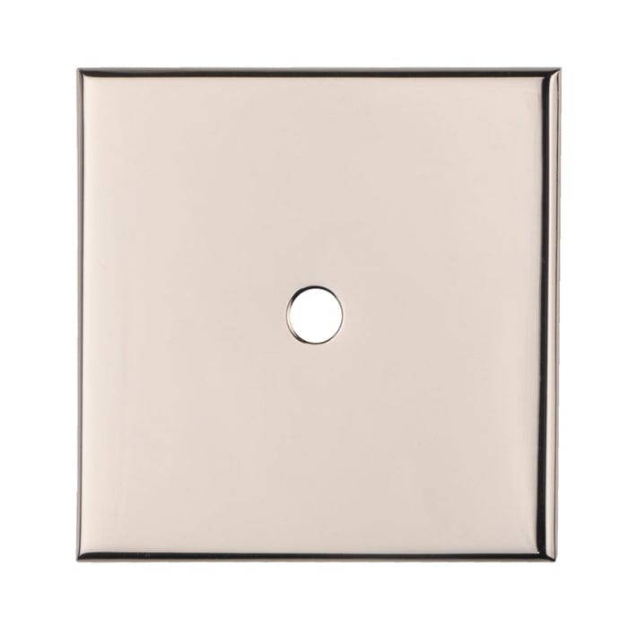 Square Cupboard knob Backplate Knob on Backplate Carlisle Brass Polished Nickel 