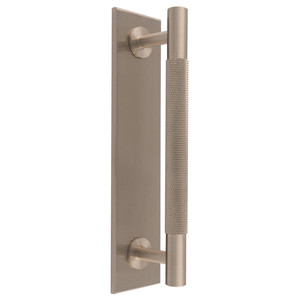 Knurled Pull handle on Backplate Satin Nickel BP700CSN200SN