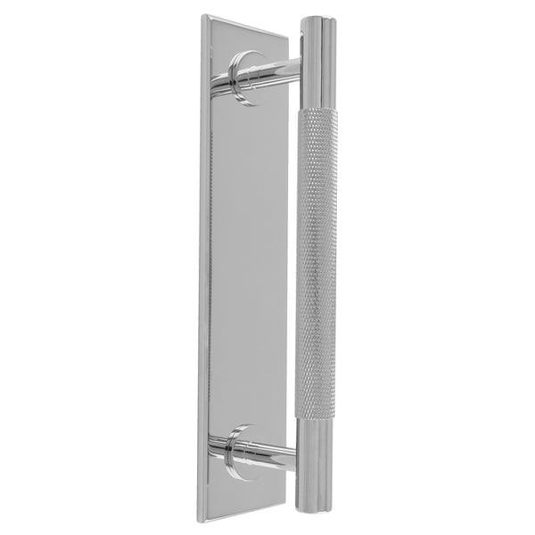 Knurled Pull handle on Backplate Polished Chrome BP700CCP200CP
