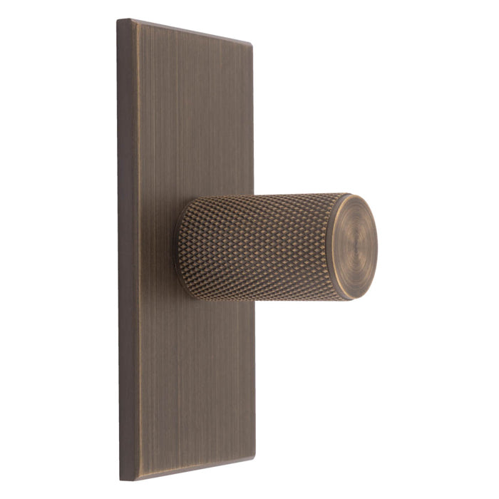 Knurled Cylinder Knob on Backplate