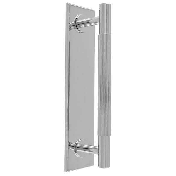 Lines Pull Handles on Backplate Polished Chrome BP710BCP168CP