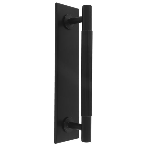 Lines Pull Handles on Backplate Matt Black BP710BMB168MB