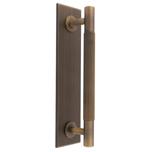 Lines Pull Handles on Backplate Antique brass BP710CAB200AB