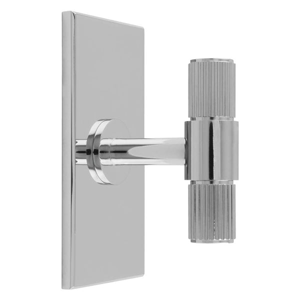 Lines T-Bar Knob on Backplate Polished Chrome BP711CP76CP