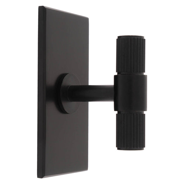Lines T-Bar Knob on Backplate Matt Black BP711MB76MB