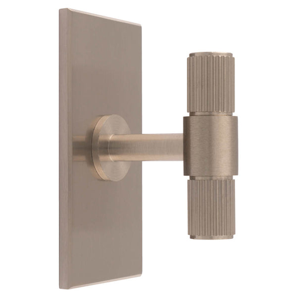 Lines T-Bar Knob on Backplate Satin Nickel BP711SN76SN