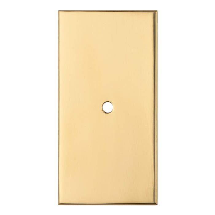 Rectangular Cupboard knob Backplate Knob on Backplate Carlisle Brass Polished Brass 
