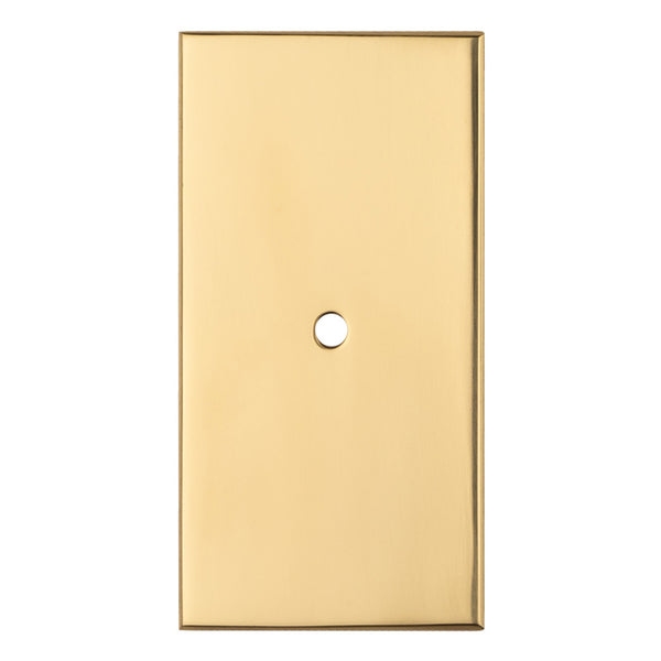Rectangular Cupboard knob Backplate Polished Brass BP76PB