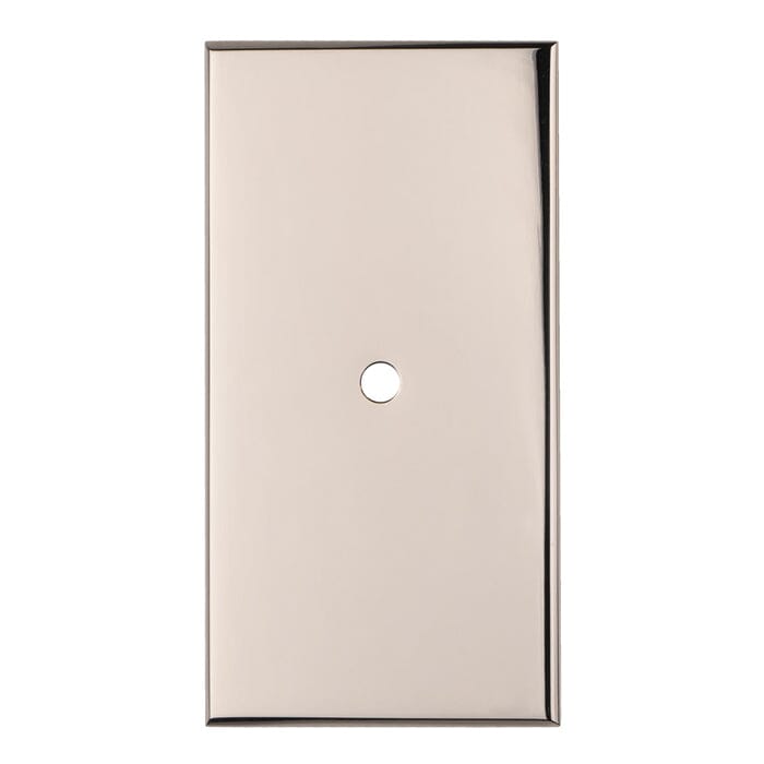 Rectangular Cupboard knob Backplate Knob on Backplate Carlisle Brass Polished Nickel 