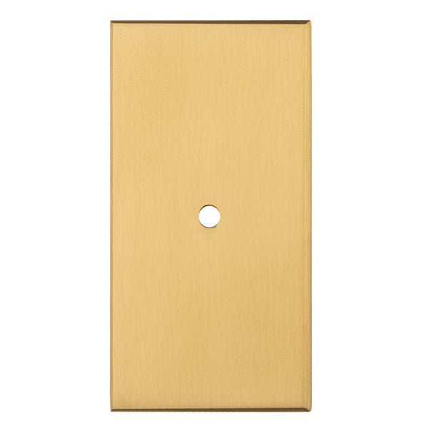 Rectangular Cupboard knob Backplate Satin Brass BP76SB