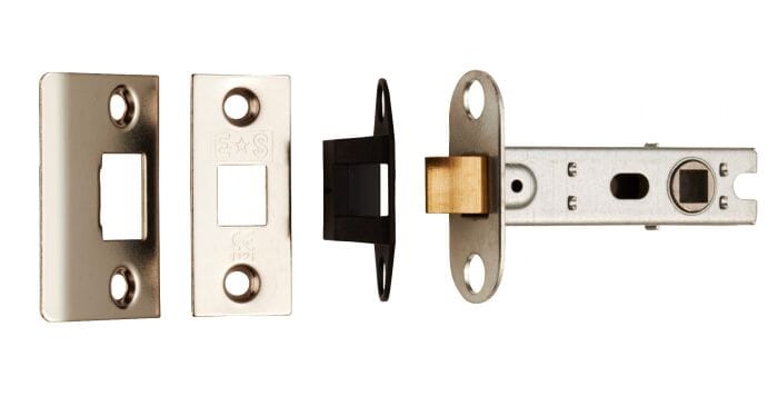 Square Tubular Latch Bolt Through 76mm Mortice Latch Carlisle Brass Nickel Plate 
