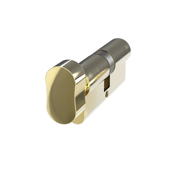 Mila Standard Security Euro Cylinder Thumbturn 35/35 6 Pin Mila Polished Brass 