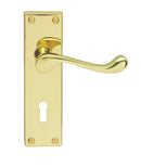 Contract Victorian Scroll Lever on Lock Backplate