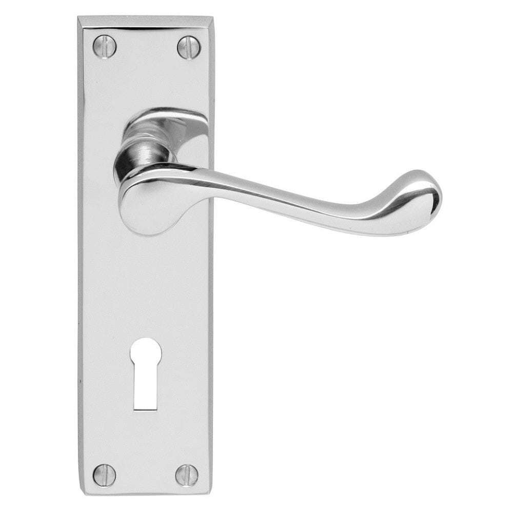 Contract Victorian Scroll Lever on Lock Backplate