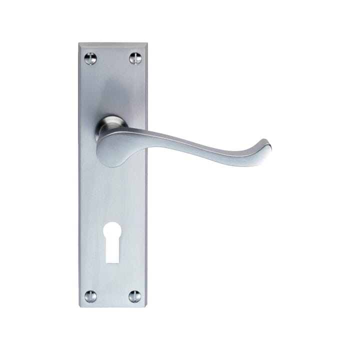 Contract Victorian Scroll Lever on Lock Backplate