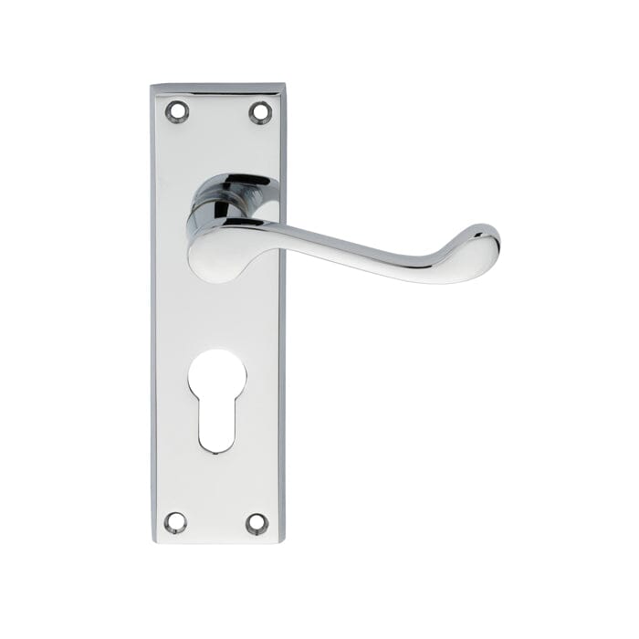 Contract Victorian Scroll Lever on Euro Lock Backplate
