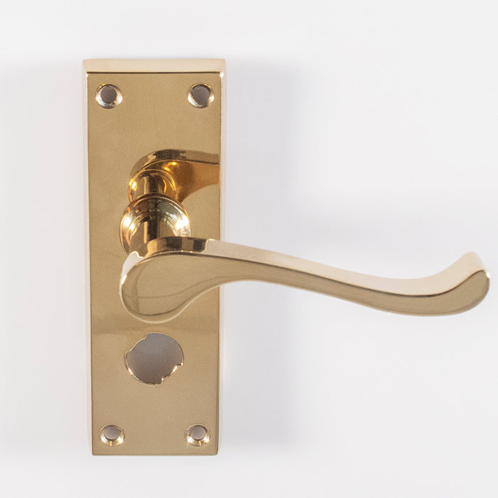 Contract Victorian Scroll Lever on Privacy Backplate (Latch & Hinges Included)